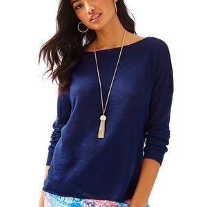 Lilly Pulitzer Navy Boatneck Sweater, S, BNWT